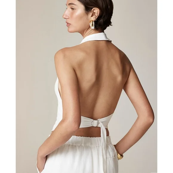 J.Crew Open-back vest in linen-cupro blend - Picture 6 of 16